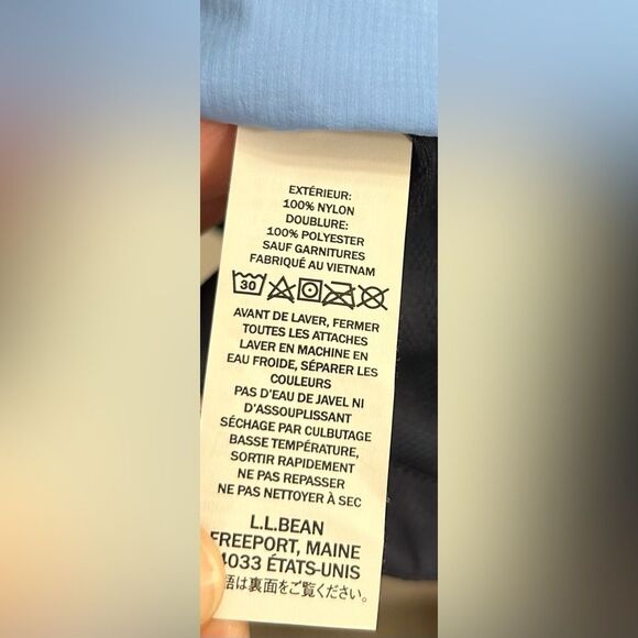 LL Bean L Windbreaker Lightweight Nylon Jacket Outdoors Camping Hiking Layering - Picture 4 of 8